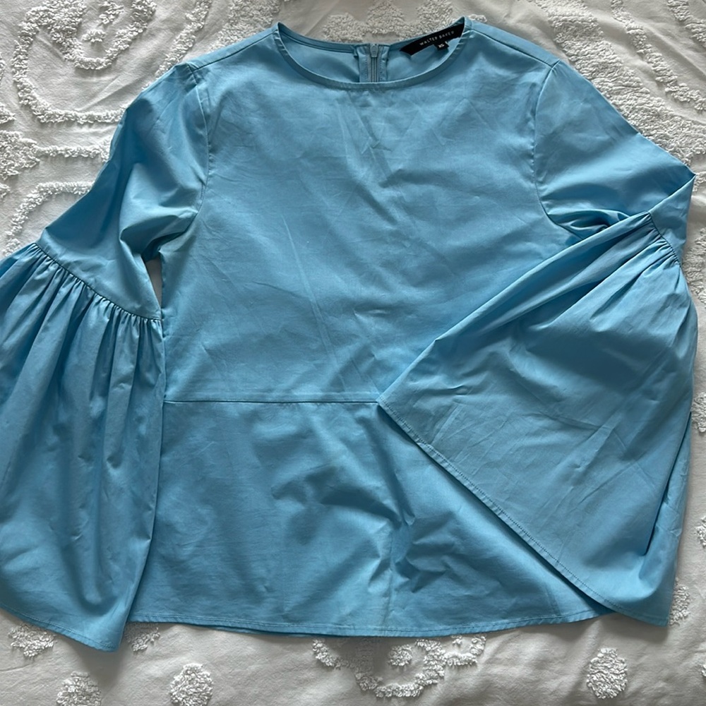 Walter Baker Blue Long Sleeve Dress Blouse Shirt Women’s Size XS - EUC